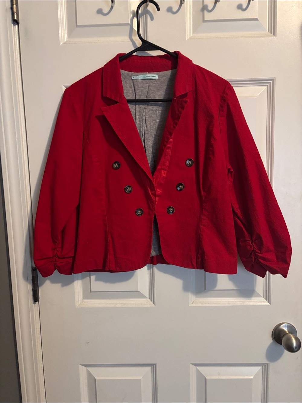 Maurices Red Double-Breasted Blazer Jacket